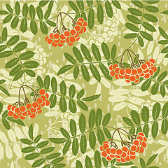 Image showing background of red rowan seamless pattern
