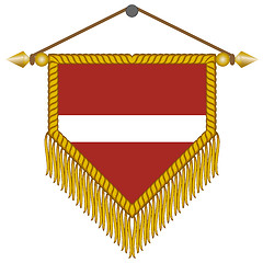 Image showing vector pennant with the flag of Latvia