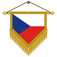 Image showing vector pennant with the flag of Czech Republic