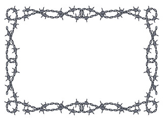 Image showing barbed wire frame vector