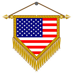 Image showing vector pennant with the flag of USA America