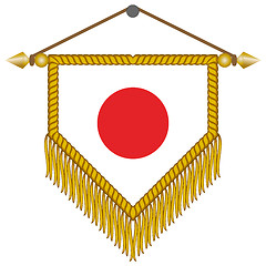 Image showing vector pennant with the flag of Japan