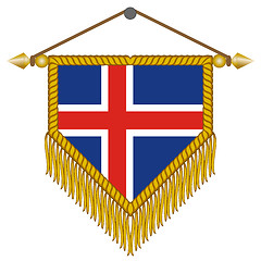 Image showing vector pennant with the flag of Iceland