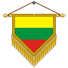Image showing vector pennant with the flag of Lithuania