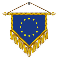 Image showing vector pennant with the flag of European Union