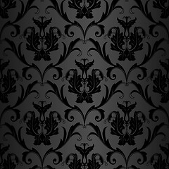 Image showing seamless black wallpaper pattern