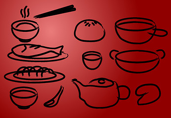 Image showing Chinese cuisine icons