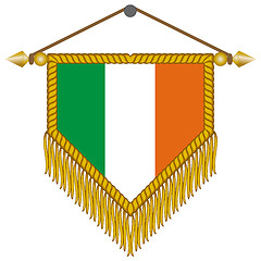 Image showing vector pennant with the flag of Ireland