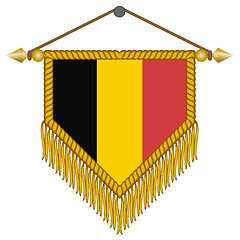 Image showing vector pennant with the flag of Belgium