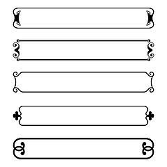 Image showing set of simple black banners border frame