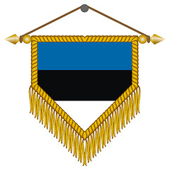 Image showing vector pennant with the flag of Estonia