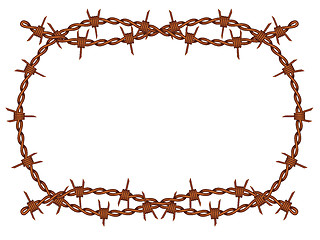Image showing barbed wire frame vector