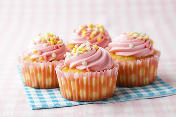 Image showing Pink muffins