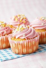 Image showing Pink muffins