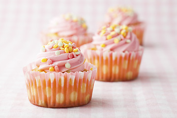 Image showing Pink muffins