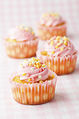 Image showing Pink muffins