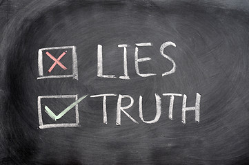 Image showing Crossing out lies and choosing truth