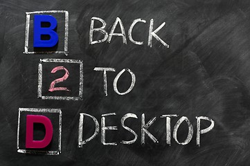 Image showing Acronym of B2D - Back to desktop