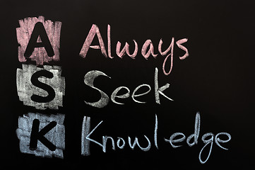 Image showing Acronym of ASK - Always seek knowledge