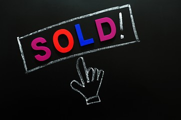 Image showing Sold button with a cursor hand