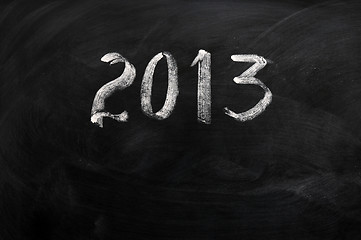 Image showing Year 2013 written on a blackboard