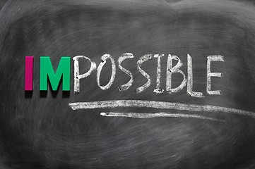 Image showing Conceptual image of the word impossible