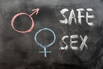Image showing Safe sex concept with gender symbols