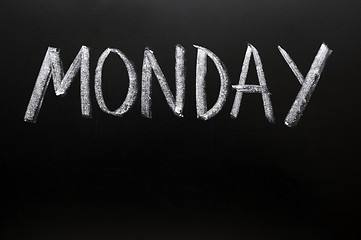 Image showing Monday written on a blackboard