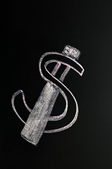 Image showing US Dollar symbol on a blackboard