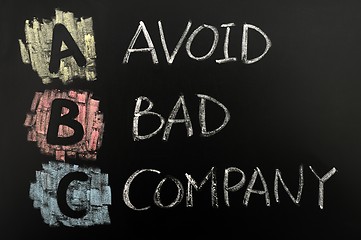 Image showing Acronym of ABC - Avoid bad company