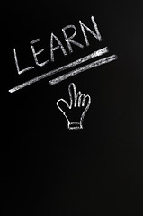 Image showing Learn written on a blackboard