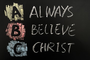 Image showing Acronym of ABC - Always believe Christ