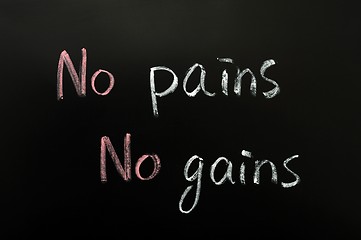 Image showing No pains, no gains