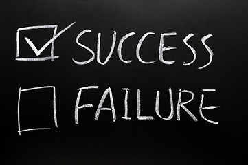 Image showing Check boxes of success and failure