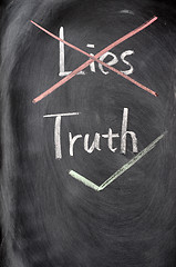 Image showing Crossing out lies and choosing truth