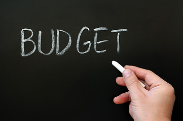 Image showing Word of budget written on a blackboard