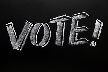 Image showing Vote word written on a blackboard