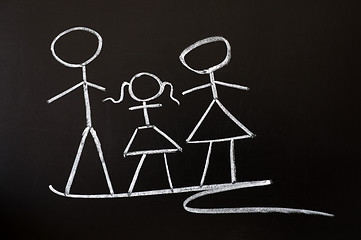 Image showing Family drawn in chalk