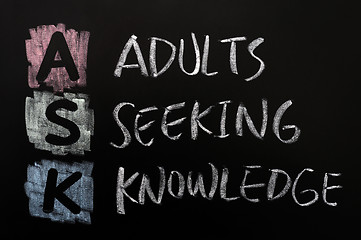 Image showing Acronym of ASK - Adults seeking knowledge