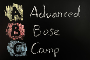 Image showing Acronym of ABC - Advanced Base Camp