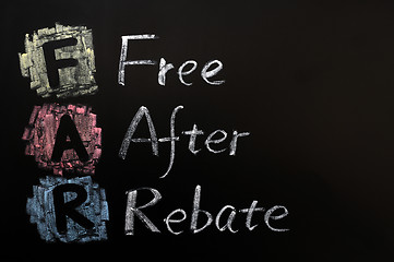 Image showing Acronym of FAR - Free after Rebate