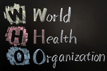 Image showing Acronym of WHO - World Health Organization