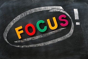 Image showing Focus - word made of colorful letters