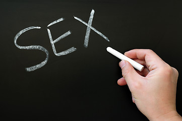 Image showing Word of Sex written on a blackboard