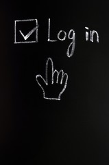 Image showing Log in check box with a cursor hand