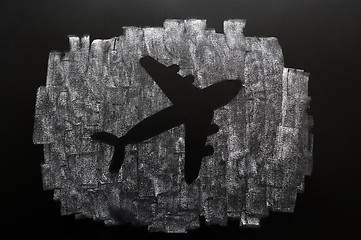 Image showing Shape of a plane on a blackboard