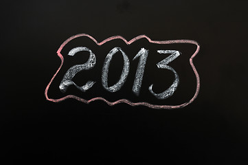 Image showing Year 2013 written on a blackboard