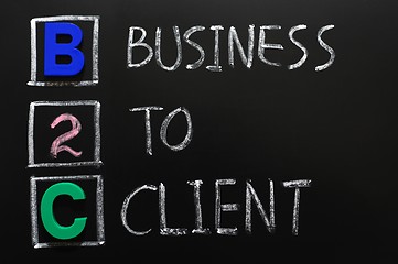 Image showing Acronym of B2C - Business to Client