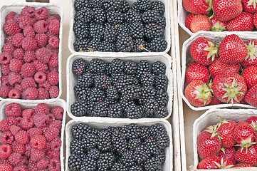 Image showing raspberry,strawberry and blackberry