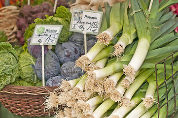 Image showing vegetables leek kale